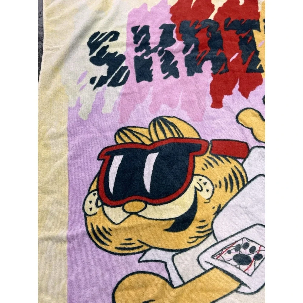 Vintage Garfield beach towel 1978 Jim Davis very colorful 59 in x 28 in Franco